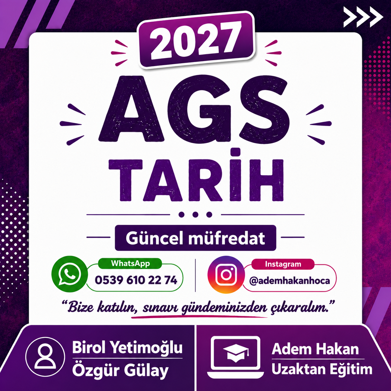 AGS Tarih (Tamamı)  Tek Ders
